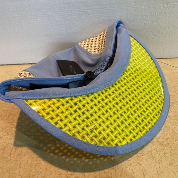 Rag & Bone Packable Visor Cap Blue Straw NEW - Picture 7 of 8